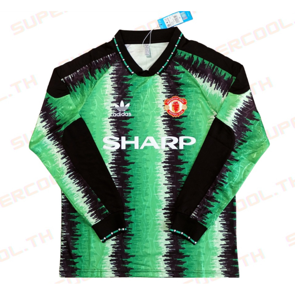 Manchester United 1990 Goalkeeper เสื้อโกลแมนยู Sharp เสื้อโกลแมนยูย้อนยุค