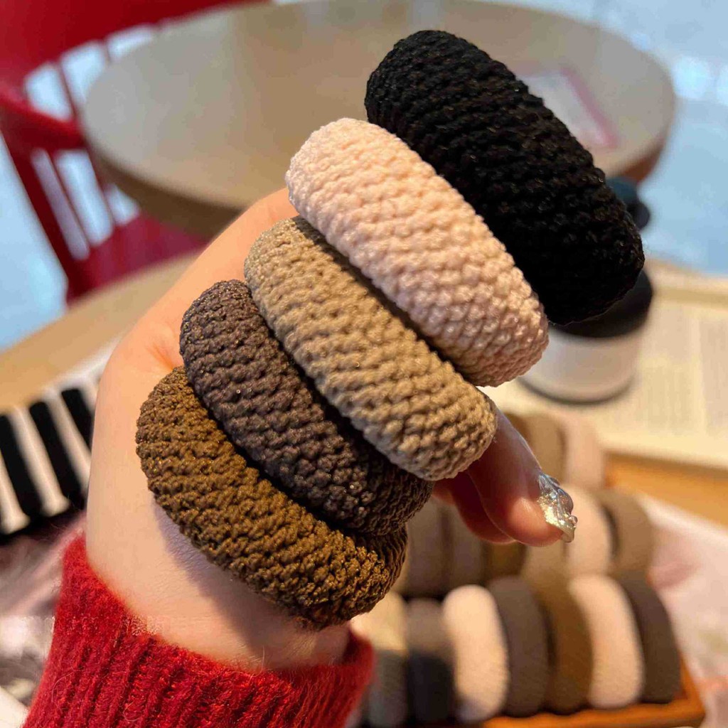 Simple Hair Tie ความยืดหยุ่นสูง Bold สีทึบยางรัดผมเครื่องประดับผม - รูปที่ 2