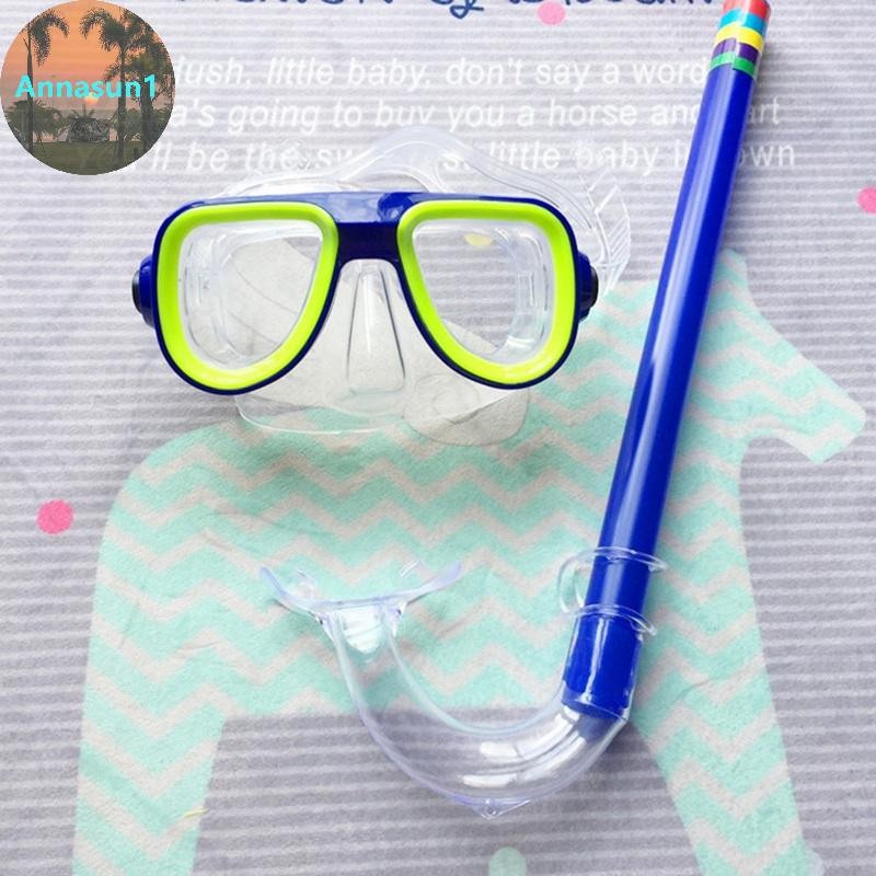Annasun เด็กเด็ก Snorkel ชุดหน้ากากดําน้ําแว่นตาว่ายน้ําแว่นตาพร้อมท่อหายใจแห้งอุปกรณ์ท่ออุปกรณ์ดําน