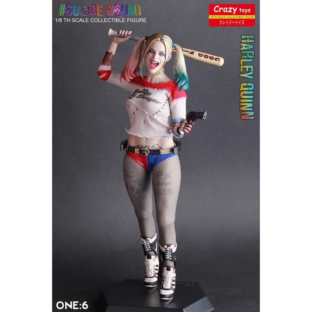 ในประเทศ DC รุ่น Suicide Squad Harley Quinn ของเล่นบ้าเสื้อผ้าผ้าจริง Harley Quinn ตุ๊กตารูปตุ๊กตา