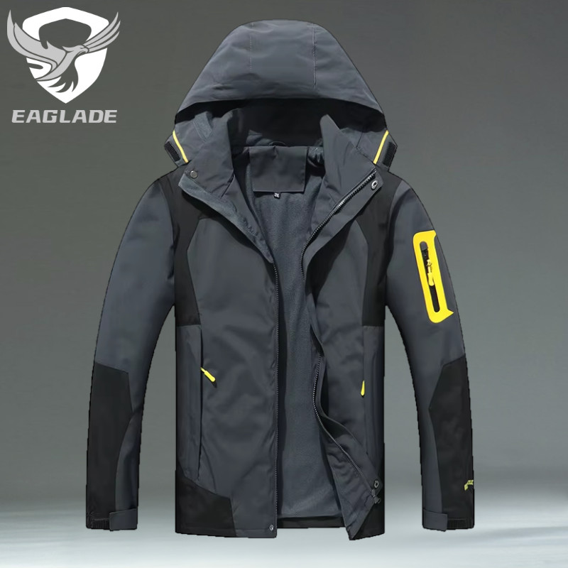 Eaglade เสื้อแจ็คเก็ตขี่มอเตอร์ไซค์ Bomber Rider เสื้อกันลมกันน้ําสําหรับผู้ชายกันรอยขีดข่วน 552 สีเทา E05
