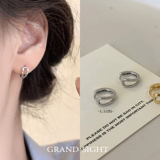 🔥พร้อมส่ง🔥 ต่างหูห่วงเงิน sterling 92.5% ทั้งตัวเรือน ชุบทองเหลือง ต่างหูเพชร ของขวัญ