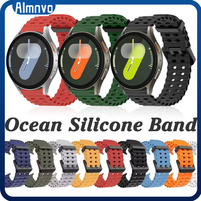 สายซิลิโคนไม่มีช่องว่าง 20 มม for Samsung Galaxy Watch FE 7 6 5 4 44มม 40มม 6 คลาสสิก 43มม 47มม 4 คลาสสิก 46มม 42มม