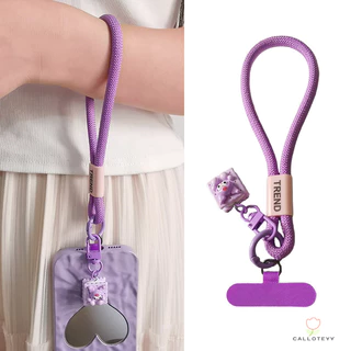สายคล้องโทรศัพท์และพวงกุญแจ สายคล้องข้อมือแบบทอลายการ์ตูนสั้นสำหรับกลางแจ้ง สายคล้องมือสายรัดข้อมือแบบถัก-CY