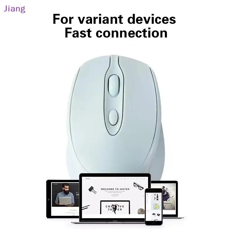 [Jiang] เมาส์ไร้สาย Silent Dual รุ่นชาร์จ 1600 DPI ปรับซ้ําได้ 2.4GHz สําหรับ MacBook แล็ปท็อป PC เกม Office TH