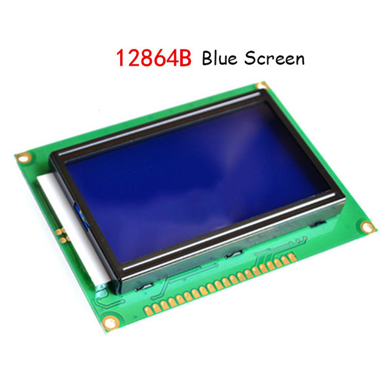 128*64 DOTS โมดูล LCD 5V หน้าจอสีฟ้า 12864 LCD พร้อม Backlight ST7920 พอร์ตขนาน LCD12864