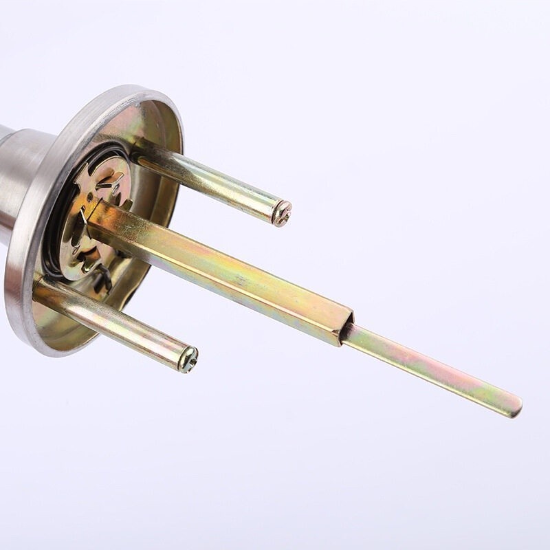 ลูกบิดก้านโยก ก้านโยกเปิด-ปิดประตู พร้อมล็อคในตัว กุญแจ2ชุด ครบชุด ก้านโยกสแตนเลส สีเงิน ความหนาของประตู 45-65 มม - รูปที่ 4