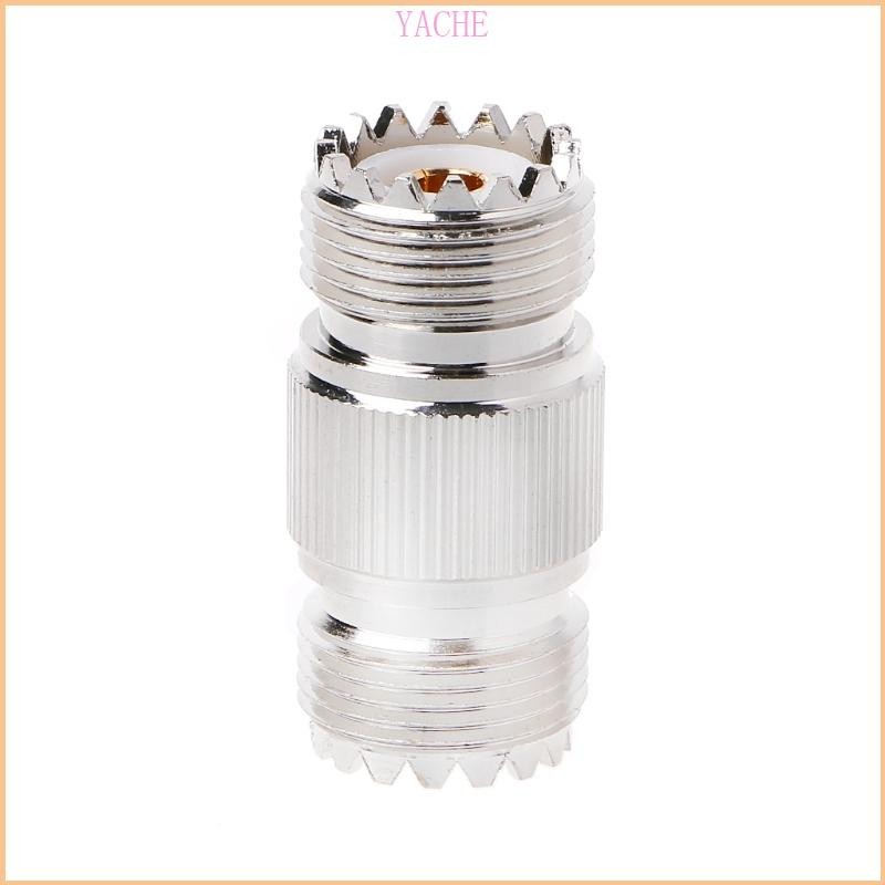 Yache UHF PL-259 SO-239 อะแดปเตอร์แจ็คเชื่อมต่อนิกเกิล RF ตัวเมีย เป็น UHF ตัวเมีย