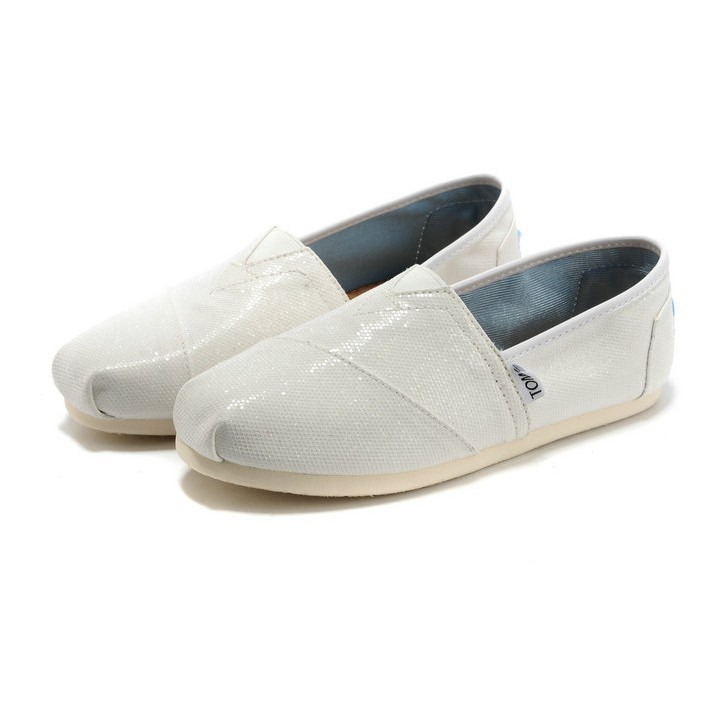 ของแท้ 100% TOMS รองเท้าผ้าใบลําลอง ส้นแบน ถักโครเชต์ สําหรับสตรี 2024