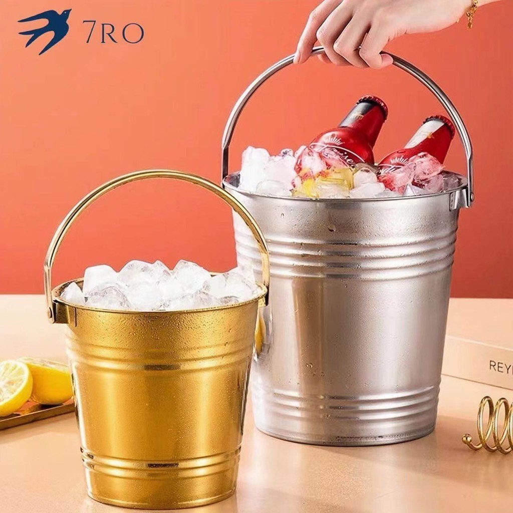 ถังน้ำแข็งสแตนเลสในครัวเรือน, ถังบาร์, ถังแชมเปญ, เบียร์เย็นและไวน์แดง, ถังใส่ขนมสีทองและสีเงิน, ถังอเนกประสงค์ - รูปที่ 2