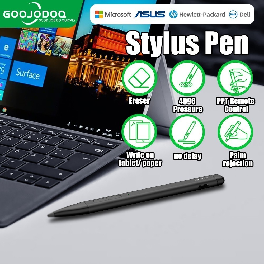 GOOJODOQ ปากกาสไลม์สำหรับ Microsoft Surface Slim Pen 2 พร้อมระบบปฏิเสธการสัมผัสของมือ Stylus Pen ปาล์มกราไฟต์ Nib Stylus
