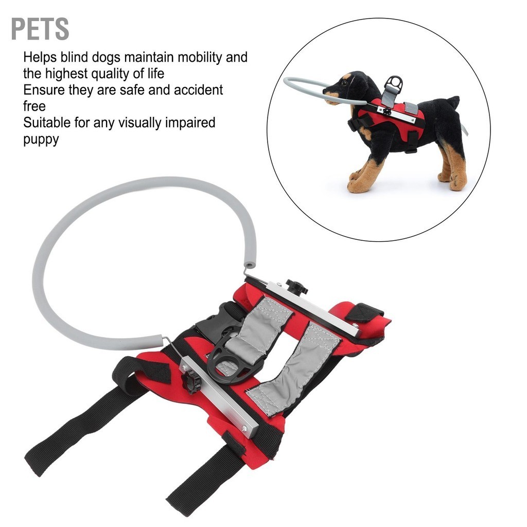 Pets สัตว์เลี้ยงตาบอด Halo การหลีกเลี่ยงการชนกันน้ำหนักเบาสายรัด ตาบอดพร้อมเอฟเฟกต์สะท้อนแสงสำหรับแมวสุนัขตาบอด