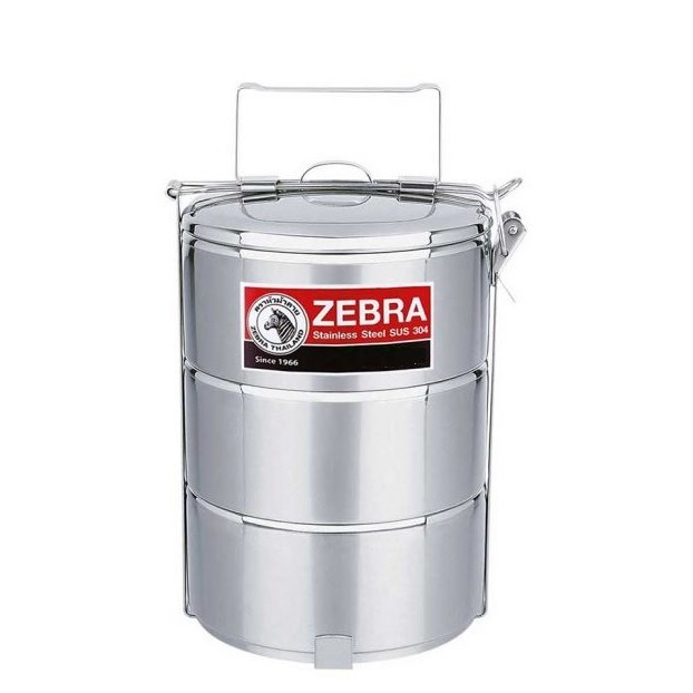 Zebra 150143 ปิ่นโต 14 ซม. x 3 ชั้น ตราหัวม้าลาย Zebra