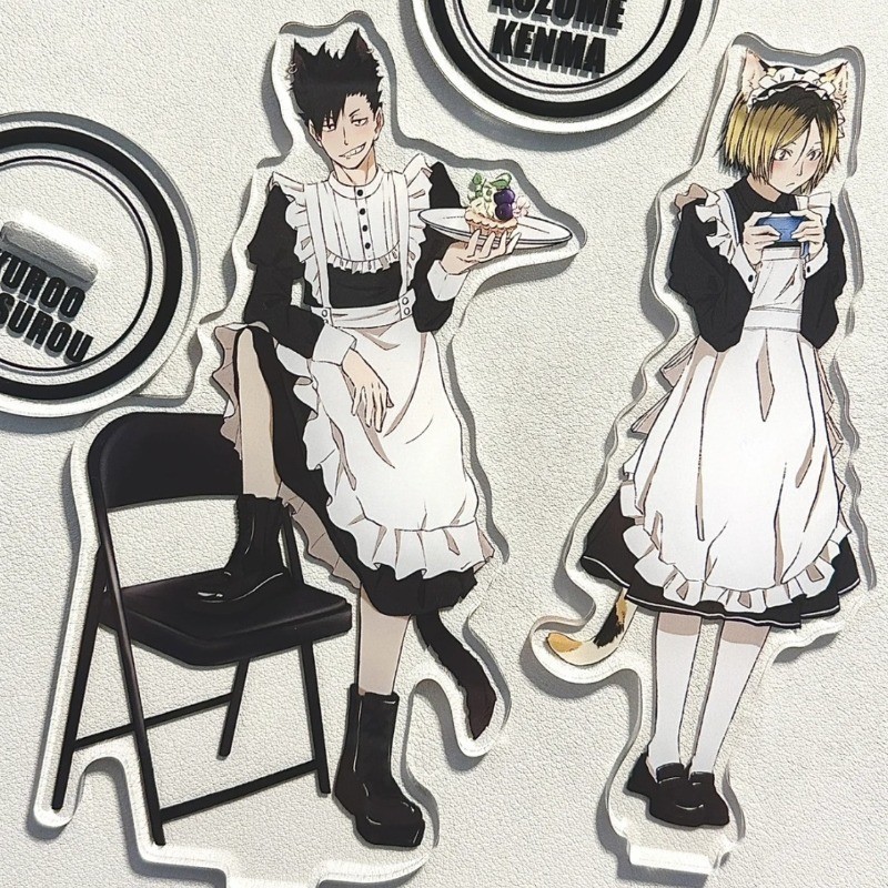 Kozume Kenma Kuroo Tetsurou Maid Series สแตนดี้อะคริลิค ลายการ์ตูนอนิเมะ Haikyuu อุปกรณ์เสริม สําหรับตั้งโต๊ะ ของขวัญ