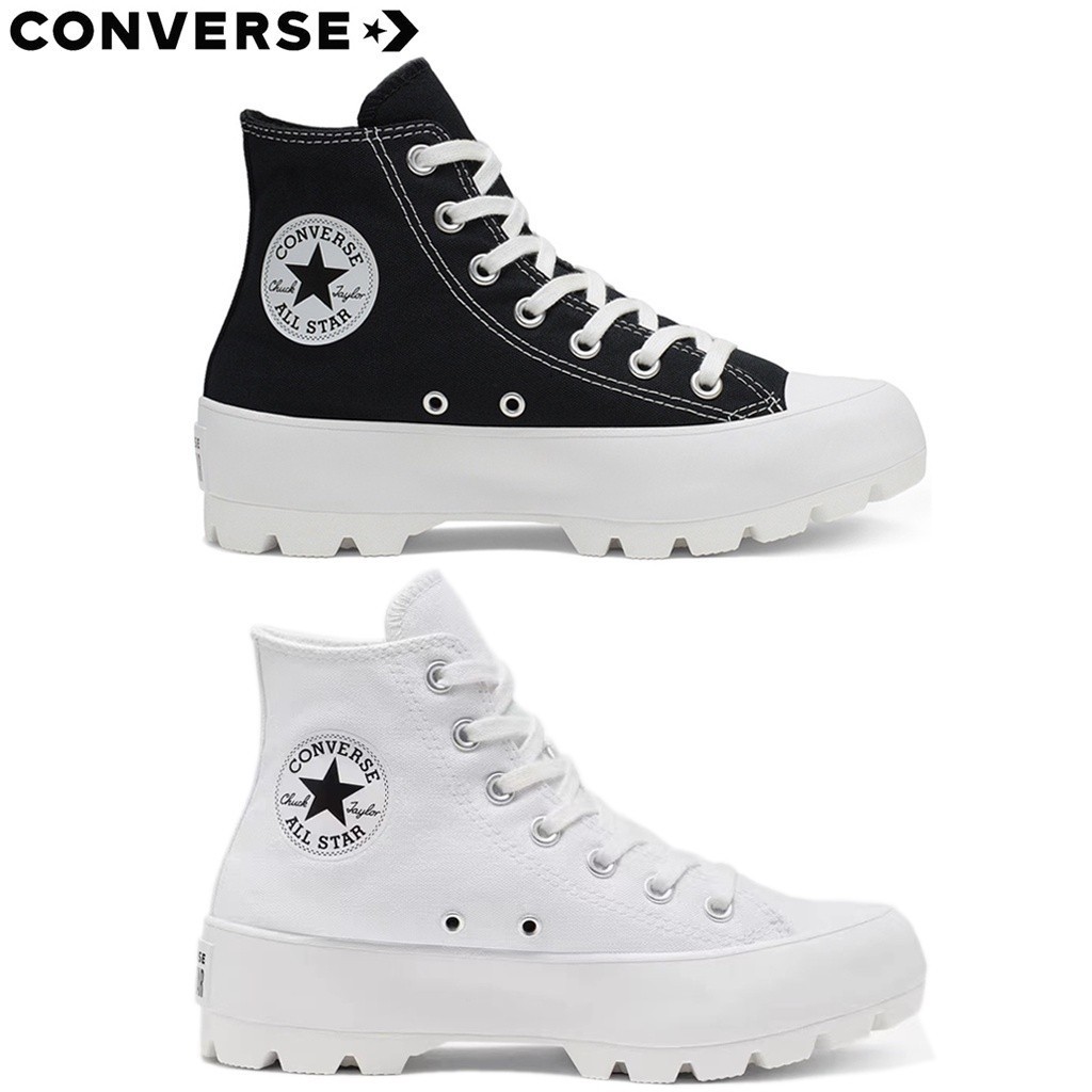 Converse รองเท้าผ้าใบผู้หญิง Student Fashion High Tops Chuck Taylor All Star Lugged Hi - Black/Whit