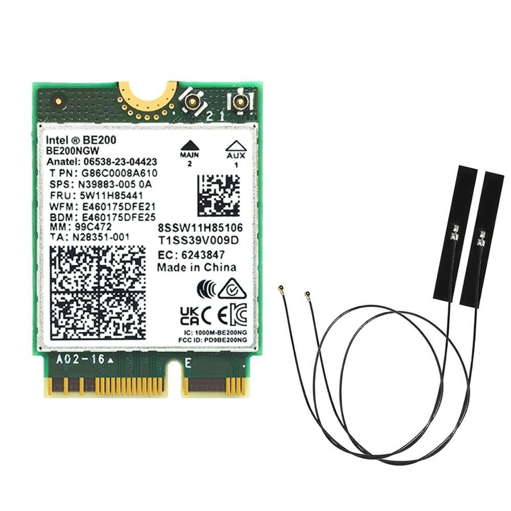 Intel BE200 Wi-Fi 7 Tri-Band M.2 2230 Network Card (with internal Antenna), Bluetooth 5.4