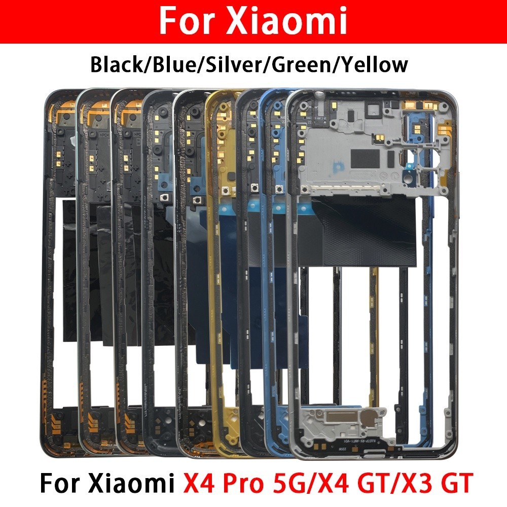 สําหรับ Xiaomi Poco X3 X4 GT X5 Pro 5G กรอบกลางด้านหลัง Bezel แผ่นด้านหลังกรอบเลนส์กล้องเปลี่ยนชิ้นส่วน