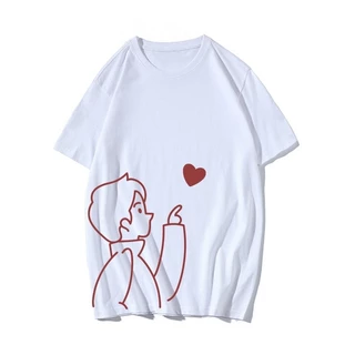 (จัดส่งตลอด 24 ชั่วโมง）Angle Official เสื้อยืดโอเวอร์ไซส์รุ่นคู่รัก พิมพ์ลายเรียบง่าย สวมใส่สบาย แฟชั่นสไตล์เกาหลี C35