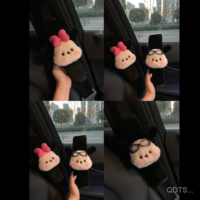 Pa เข็มขัดนิรภัย ลายการ์ตูนสุนัขน่ารัก ขนาดเล็ก กันรอยคอ 3BKD สําหรับตกแต่งภายในรถยนต์