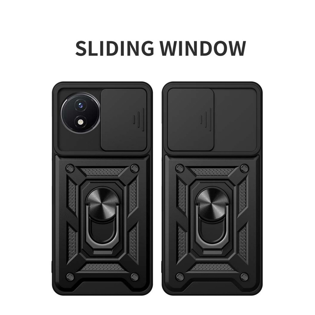 EllaStuff Case Vivo Y02T - Y02 Case SLIDE ARMOR CAMERA PROTECTION Case Casing Hp Vivo Y02 - Y02T