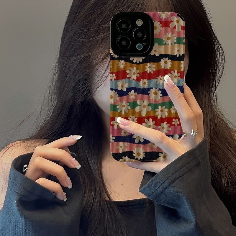 เคสโทรศัพท์มือถือ พิมพ์ลายดอกไม้ สไตล์เรโทร สําหรับ Iphone 15promax Apple 14 13 12