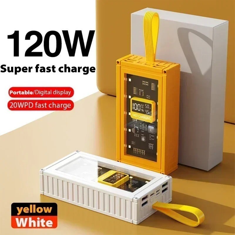 HT-K22 พาวเวอร์แบงค์ชาร์จเร็ว120W 50000mAh powerbank fast charge แบตสำรอง ใช้ได้กับทุกรุ่นทุกยี่ห้อ มีไฟ LED ประกัน1ปี