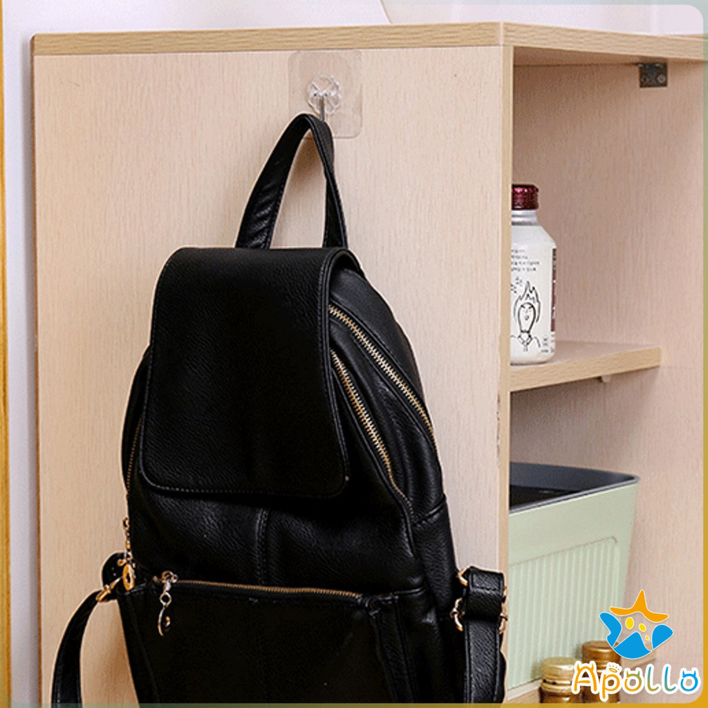 ตะขอแขวนเก็บของ เเบบติดผนัง ตะขอแขวน 30C ติดผนังปูนขัดมันได้ ตะขอ อเนกประสงค์ ไม่ต้องเจาะผนัง ตะขอสูญญากาศ ติดเพดาน 20KG - รูปที่ 2