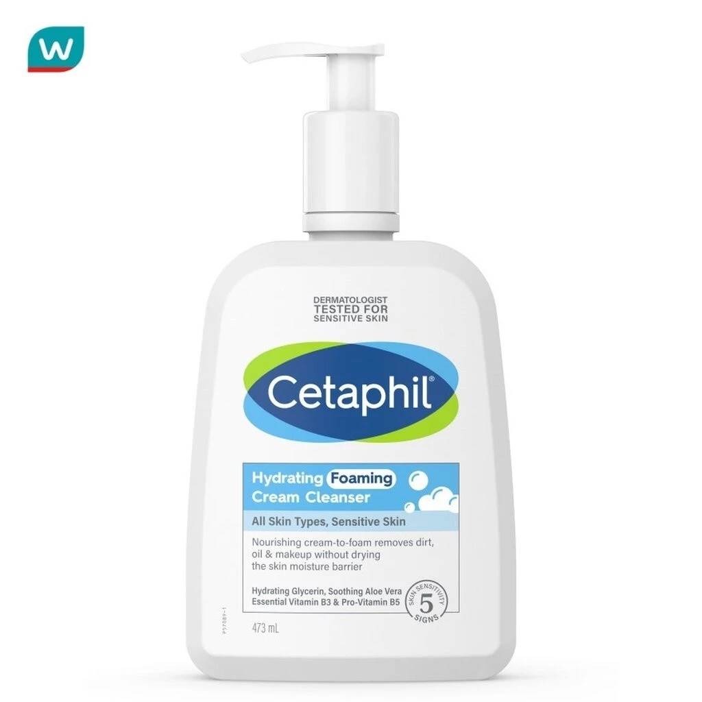 Cetaphil เซตาฟิล ไฮเดรติ้ง โฟมมิ่ง ครีม คลีนเซอร์ 473 มล. คลีนเซอร์เนื้อครีม