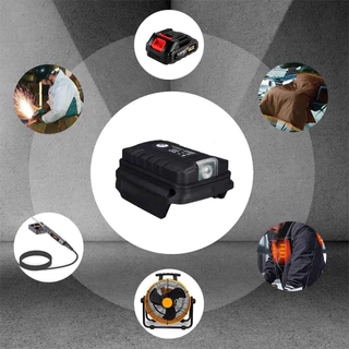 【received in 3days】อะแดปเตอร์แบตเตอรี่ สําหรับ Makita 18V Li-ion พาวเวอร์แบงค์คู่ ที่ชาร์จโทรศัพท์ พอร์ตเอาต์พุต USB แปลง พร้อมไฟ LED ทํางาน