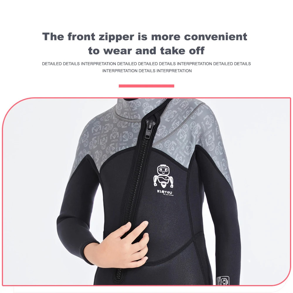 [Legend7] ชุดว่ายน้ําวันพีช ผ้านีโอพรีน มีซิปด้านหน้า 2.5 มม. ให้ความอบอุ่น แฟชั่นฤดูหนาว สําหรับเด็กผู้ชาย และเด็กผู้หญิง - รูปที่ 3