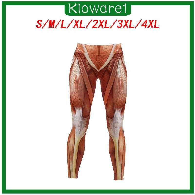 [Kloware1] กางเกงเลกกิ้ง เอวยางยืด พิมพ์ลายกล้ามเนื้อ สําหรับผู้หญิง ใส่ออกกําลังกาย วิ่ง