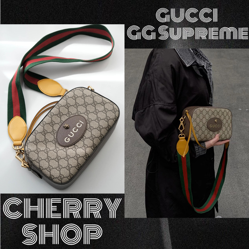 ราคาดีที่สุดของแท้ 100%Gucci Neo Vintage GGSupreme Canvas Messenger Bag กระเป๋าสะพายข้างผู้ชาย/กระเป๋ากล้อง/กระเป๋าสะพาย