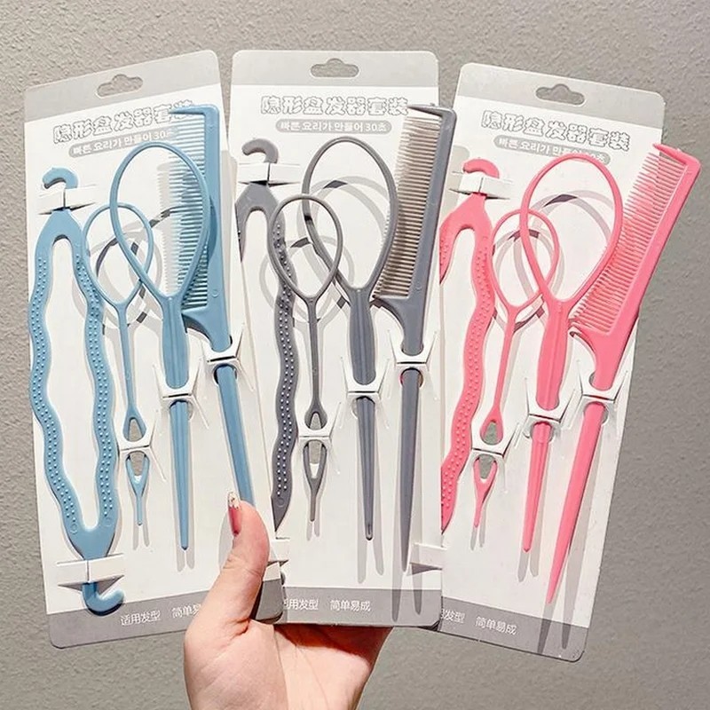 4 ชิ้น/เซ็ตผม Braiding Twist Curler ชุดจัดแต่งทรงผม - Hairpin Twist Bun Barrettes - DIY ผม Braiding Braider อุปกรณ์เสริม - หางม้าผม Bun Maker คลิป - เครื่องมือจัดแต่งทรงผม