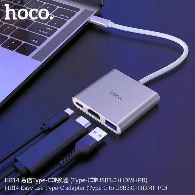 Hoco HB14 / UA20 4K / GL-067 1.8m ของแท้ 100% Easy use Type-C adapter (Type-C to USB3.0+HDTV）+PD)