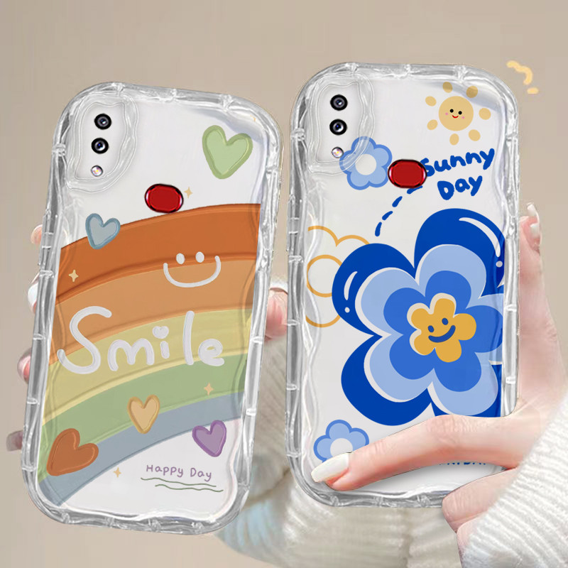 เคส Samsung Galaxy A30 A20 A10S M01S ซัมซุง เคสโทรศัพท์ใส นิ่ม ความรู้สึกสูง แฟชั่น หยัก เคสโทรศัพท์