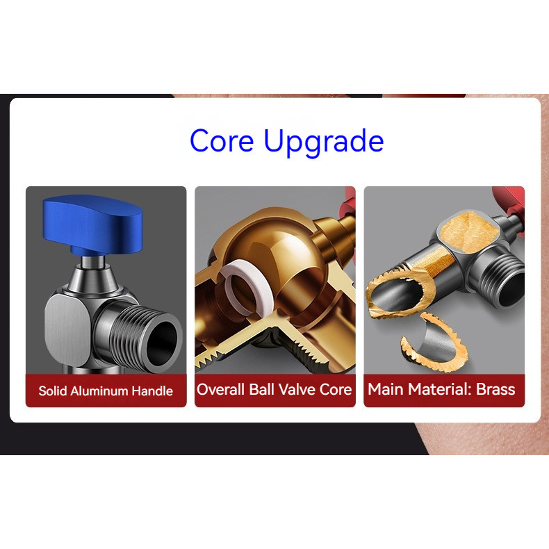 วาล์วหัวบอล ทองแดง ทรงสามเหลี่ยม ขนาดใหญ่ สําหรับเครื่องทําน้ําอุ่น - รูปที่ 4