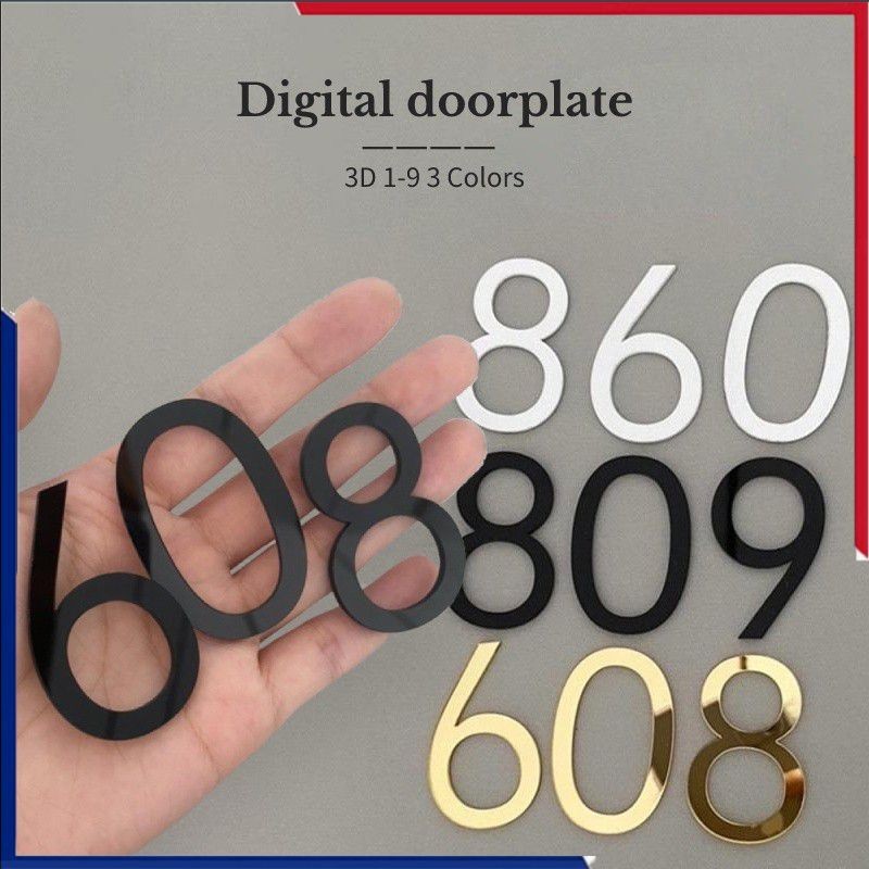 ป้ายแท็กตัวเลข 3D สําหรับติดประตู ตู้จดหมาย บ้าน โรงแรม