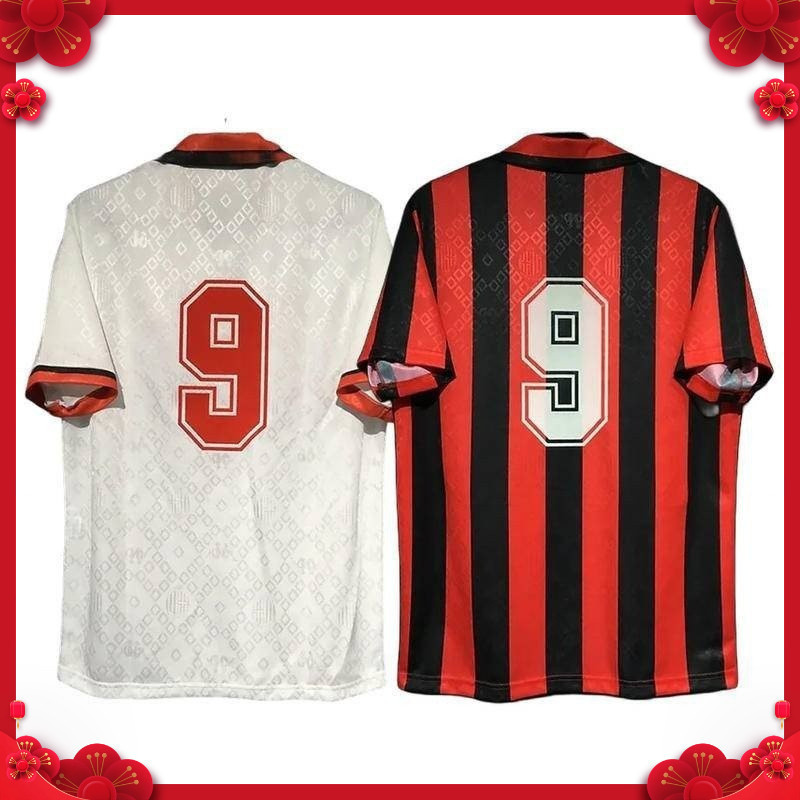 เสื้อทีม 1989/1990 AC Milan Retro เหย้าและห่างไกล【ส่งฟรี ��