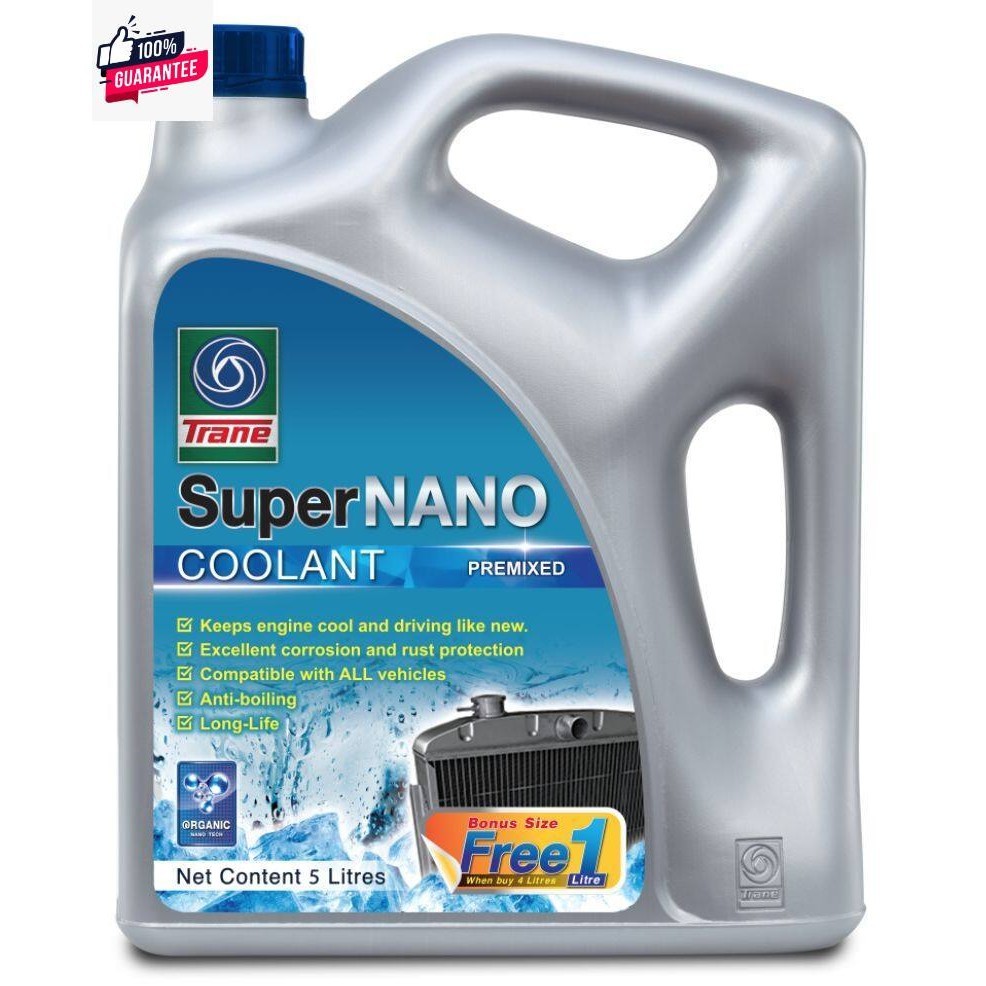 น้ำยาหม้อน้ำ น้ำยาหล่อเย็น Super Nano Coolant TRANE 5L ไม่ต้องผสมน้ำ