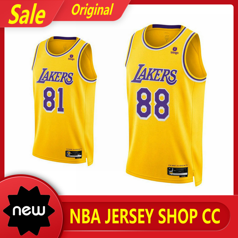 【คุณภาพสูง】ใหม่ Lakers LE SSERAFIM ของแท้ สําหรับผู้ชาย #01 Eunchae #18 Kazuha #28 ซากุระ #81 Chaewon #88 เสื้อกีฬาแขนสั้น ลายทีมยูนจิน สีเหลือง