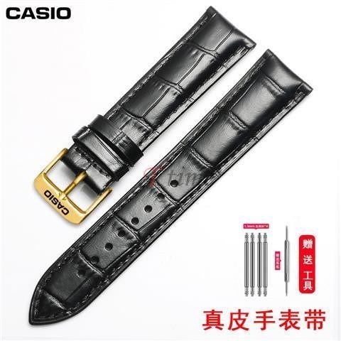 สายนาฬิกาข้อมือ หนังวัวแท้ หัวเข็มขัด สําหรับ Casio MTP1375 1183 1303 1370 1384 18 มม. 19 มม. 20 มม. 21 มม. 22 มม. 24 มม.