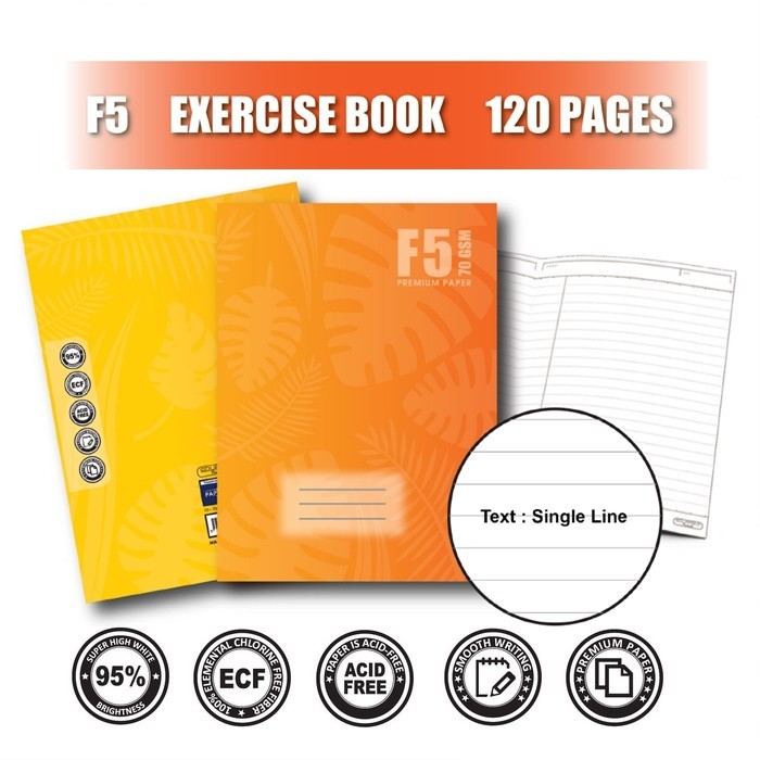 Edu Paper Softcover Notebook F5 หนังสือออกกําลังกาย Buku Nota Tulis 70แกรม