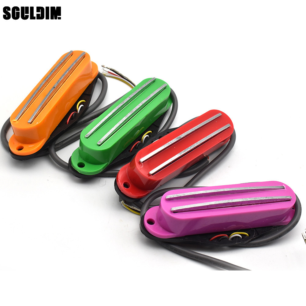 1 PC สีสัน Double COIL Pickup Mini Dual Rail Coil Humbucker สําหรับ ST Tl 6 String กีตาร์ไฟฟ้าอุปกรณ์เสริมสีดําสีขาว