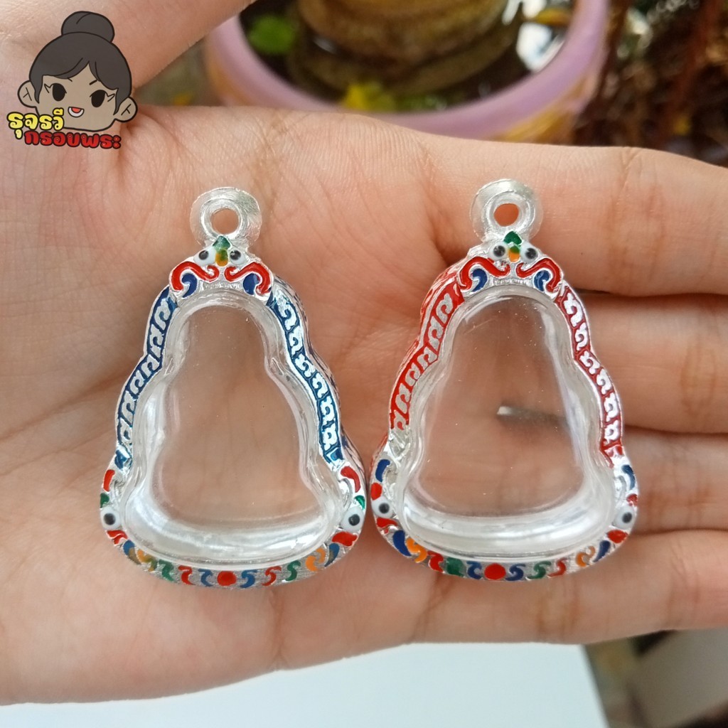 [จัดส่งภายใน1วัน] กรอบพระ กรอบพระเงินผสม | ใส่ปิดตาปู่เอี่ยมพิมพ์น้ำเต้าใหญ่ | มีห่วงและยางรองแถมให้พร้อมใส่