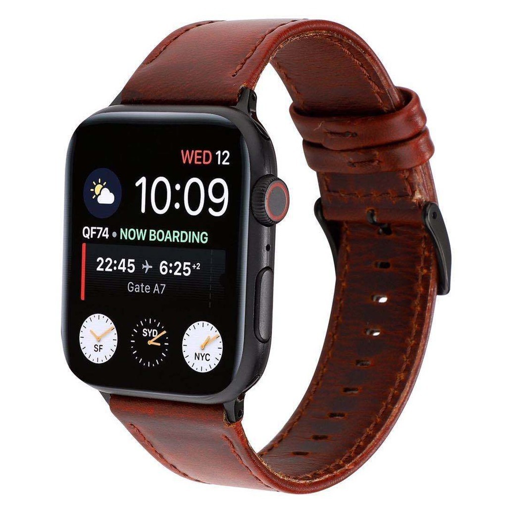 สายนาฬิกาข้อมือหนัง ลายม้าบ้า สําหรับ apple Watch iwatch7 apple watch2 3 4 5 6 SE