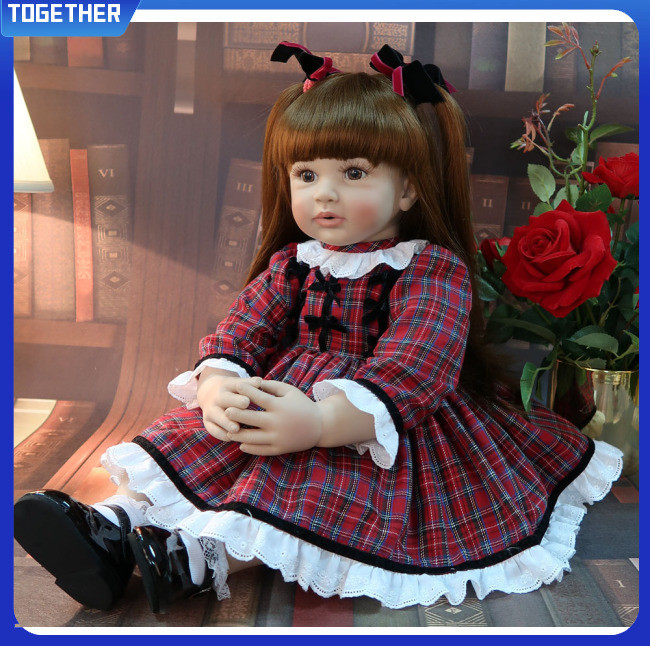 Tog ตุ๊กตาเด็กทารกเสมือนจริง แบบซิลิโคน ขนาดใหญ่ 60 ซม.
