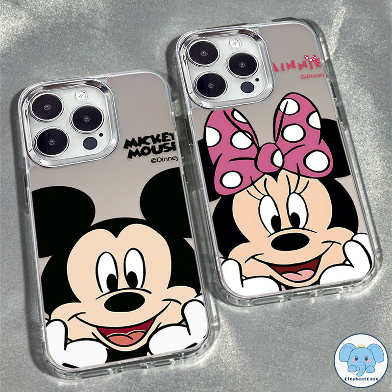 หรูหราแฮปปี้มิกกี้เมาส์ภาษาอังกฤษฉลากปก iPhone 15 14 11 XR 12 13 Pro SE 12 13 14 Pro Max 7 8 Plus X XS Max