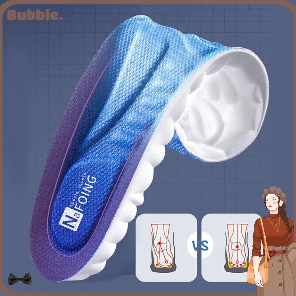 Bubble แผ่นพื้นรองเท้า PU 4D ดูดซับแรงกระแทก ระบายอากาศ สําหรับผู้หญิง