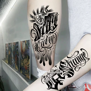 สติกเกอร์รอยสักชั่วคราว กันน้ํา โลหะ สีดํา ลายเต็งตู สําหรับผู้ชาย และผู้หญิง