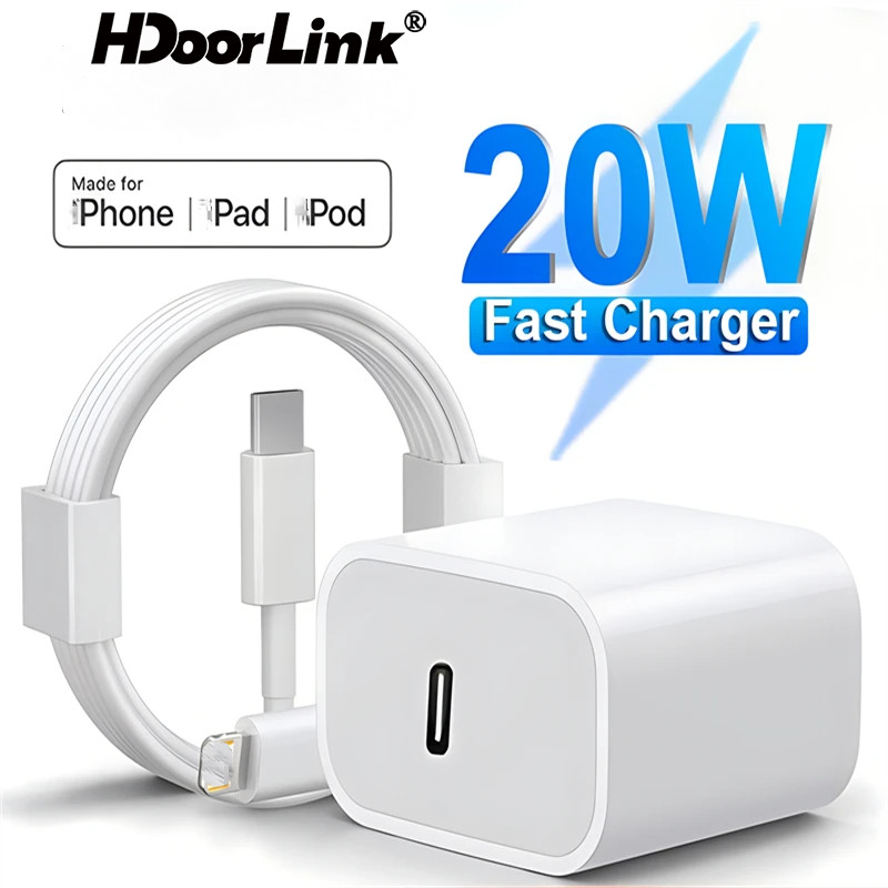 Hdoorlink PD 20W USB C สายชาร์จเร็วสําหรับ iP 14 13 Mini 12 11 14 Pro Max 7 8 Plus XS XR X Fast Charge สาย USB Type C